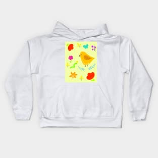 Happy Spring (Green Background) Kids Hoodie